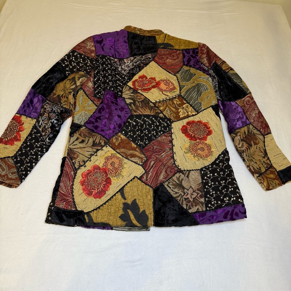 Multicolor Patchwork Boho Jacket Size Small - Vin… - image 7